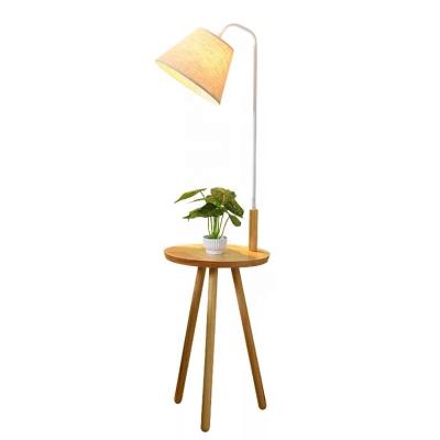 China Wholesale Modern Nordic Indoor Wood Fabric Floor Floor Lamp With Desk for sale