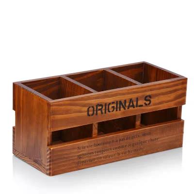 China Europe Bar Storage Straw Storage Holder Small Wooden Box for sale