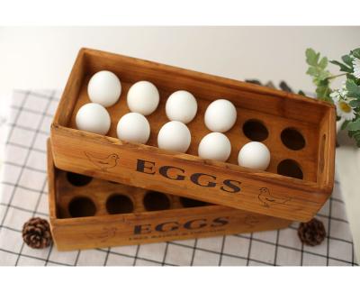 China 2022 Amazon Viable Wholesale Cheap Wooden Egg Tray 12 Hole Small Packs Display Egg Rack Box With Sotrage Box And Handles for sale