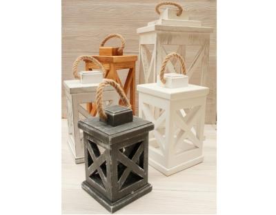 China Rustic wooden lantern in rustic style for sale