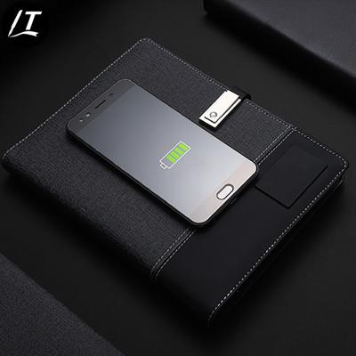 China usb smart instant workout planner diary hardcover book A5 powerbank wireless charging notebook for sale