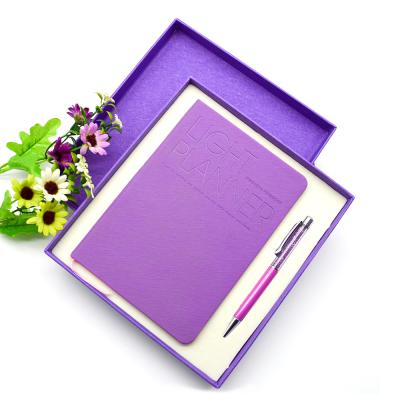 China Premium hardcover gift set purple notebook with ballpoint pen gift set with case. for sale