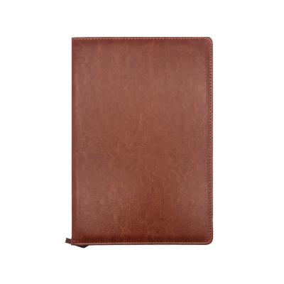 China Brown Leather Hardcover Yunchun Stationery PU A5 Notebook. for sale