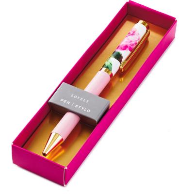 China office & Beautiful and Fancy Gift School Pen Pen Set Beautiful Floral Design Custom Metal Pen for Girls for sale