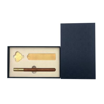 China Elegant Luxury Wooden Pen Kit Custom Wooden Pen Set With Ruler And Marker for sale