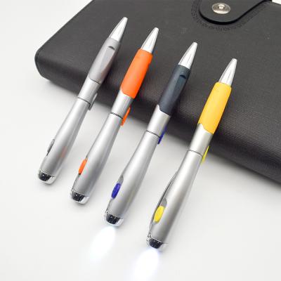 China office & School Pen Multi functional plastic ball pen led luminous pencil with on off switch. for sale