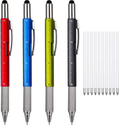 China Promotional Pen 5 in 1 Tool Pen Metal Touch Ruler Pen Level Pen with Screwdrivers for sale