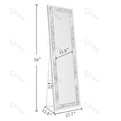 China Minimalist Mirror Stand Integral Decorative Home Use Beveled Oversized Framed Floor Mirror for sale