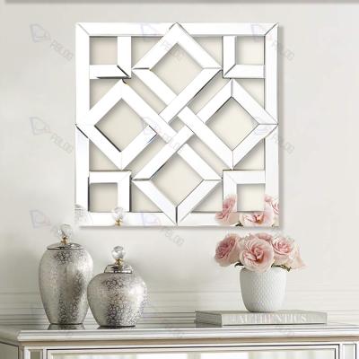 China Living Room Handcrafted Mirror Wall Glass Mirror Classic Design Cavity Reflects Decor Wall for sale