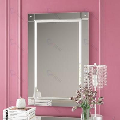 China Handcrafted Wall Mirrors Home Decor Modern Luxury Silver Rectangle Classic Decorative Mirrors for sale