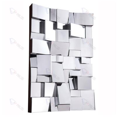 China Hand made wall mounted frameless mirror rectangle shape for living room mirros decor wall for sale