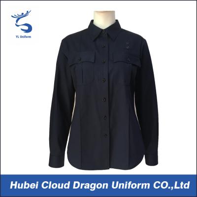 China Navy Blue Military Police Shirts , Tactical Long Sleeve Shirts For Women for sale