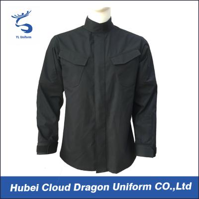 China Schwarz Herren Military Style Jacke,Polizei-Uniform Jacken mit zwei Kasten-Taschen zu verkaufen