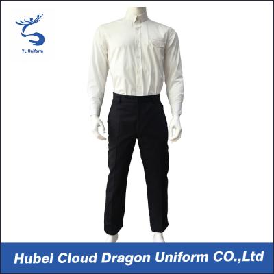 China White Poplin Security Guard Uniform Shirts , Men Law Enforcement Clothing Breathble for sale