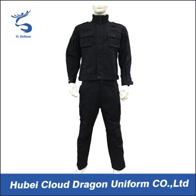 China Black Police Guards Tactical Combat Uniform Sets Full Sleeve For Apring Autumn for sale