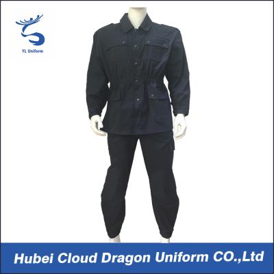 China Navy Blue Twill Tactical Combat Uniform Poly Cotton Regular Fit With Elastic Waist for sale