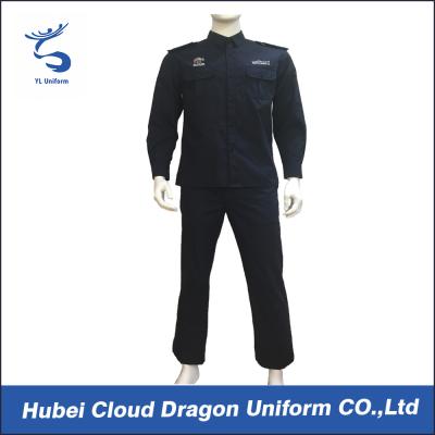 China Kundengebundene Frühlings-Herbst-Sicherheitsbeamte-formale Uniform für Mittlere Osten, schwarze Farbe zu verkaufen