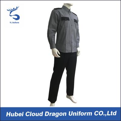 China Grey Black Security Guard Uniform For Hospital / Airport / Hotel Guards for sale