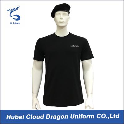 China Black Polo Neck Security Guard T Shirts With Logo Embroider / Silk Screen , IAF CNAS for sale