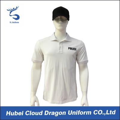 China White color Customized Security Guard T Shirts For Men , Embroidery / Badge Logo for sale