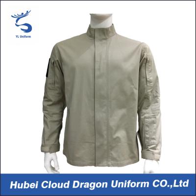 China Twill Fabric Khaki Military Tactical Jackets With Big Zipper , 100% Cotton Fabric Materials for sale