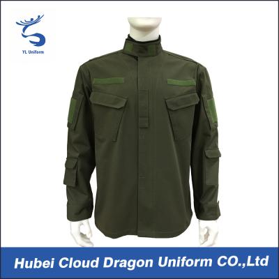 China Dark Green Womans / Mens Work Jackets , Military Design Shirts With Mixed Materials for sale