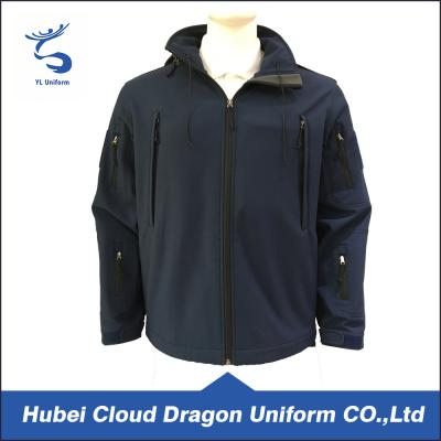 China 100% Polyester Navy Fleece Security Guard Jackets For Winter , Windproof for sale