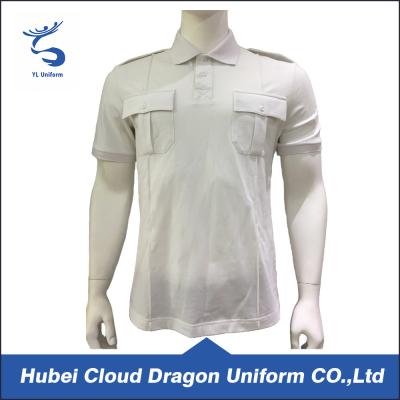 China White European Size Formal Men ' S Polyester Polo Shirts 100% Cotton for sale