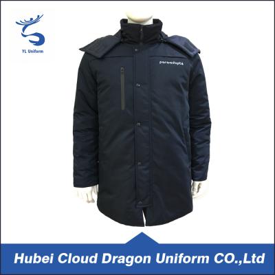 China Warm Dark Navy Security Guard Coats Waterproof Cold Resistance Work Jackets for sale