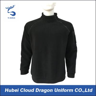 China 100% Polyester Black Fleece Security Guard Jackets Pullover Workwear Environment Friendly for sale