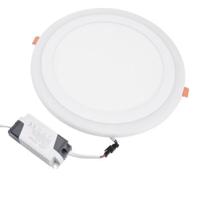 China Modern Ultra Thin Dual Color LED Panel Down Light Recessed Ceiling Panel Light for sale