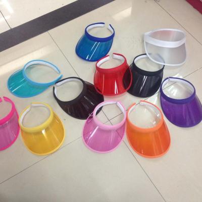 China Striped plastic sun visor with good quality for promotion for sale