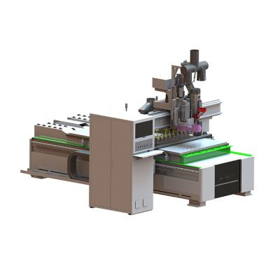 China Wood Acrylic PVC Engraving Cutting Small 3D Cnc Router Engraving Machine 1328 Tool Change Spindle And Row Drilling Straight Line Machine For Wood for sale