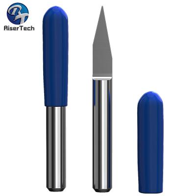 China 1-2 Flutes Engraving CNC Bits Solid Carbide Flat Bottom V Shape Groove End Mill for sale