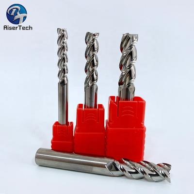 China 3 Flutes Aluminum Copper End Mill For Aluminlum Plastic Board Cutting for sale