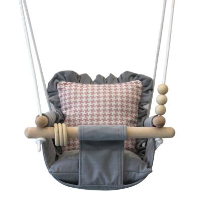 China Cheap Indoor Safety Comfortable Baby Swing Baby Kids Chair with Cushion Pad Mat Hanging Swing for sale