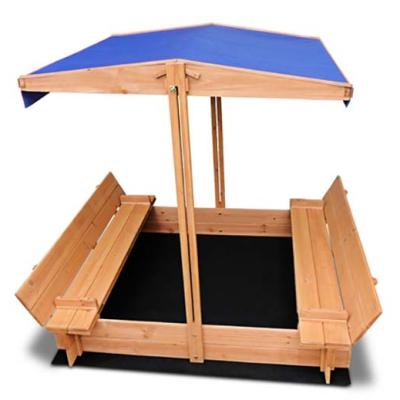 China Wooden Wooden Sandbox With Canopy Kids Play Outdoor Wooden Sandbox Sandbox For Kids for sale