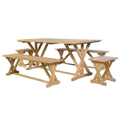 China Modern Modern Outdoor Table Bench and Chair Furniture Garden Set Vintage Wooden Tables and Wooden Chairs Restaurant Chairs for Kids for sale