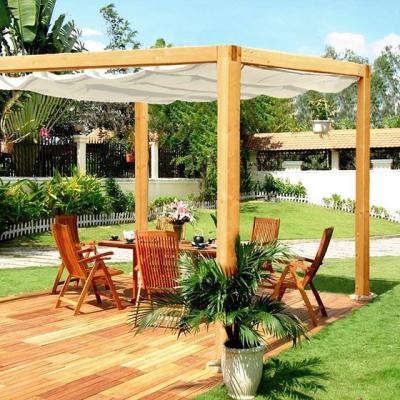 China Easy Assembled Wooden Gazebo Cheap Bioclimatic Garden Pergola Retractable Compound Garden Gazebo for sale