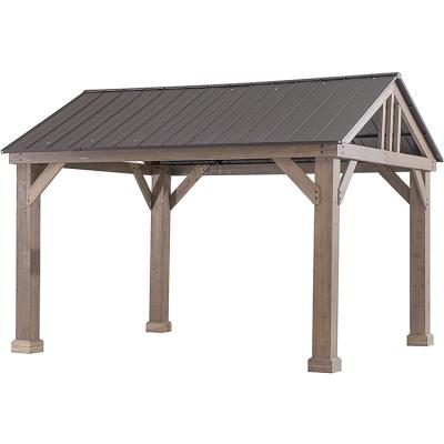 China All-Season Aluminum Octagonal Outdoor Wood Gazebo Gazebo Folding Canopy Gazebo Easily Assembled Outdoor Garden for sale