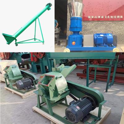 China High Efficiency Low Cost Wood Crusher Crushing Hard Log Trunk Conveyor Belt Connection Pellet Machine Making Sawdust Feed Pellet Plant for sale