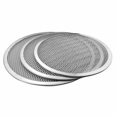 China Disposable stainless steel pizza screen/pizza pan screen mesh/aluminum pizza mesh pan for sale