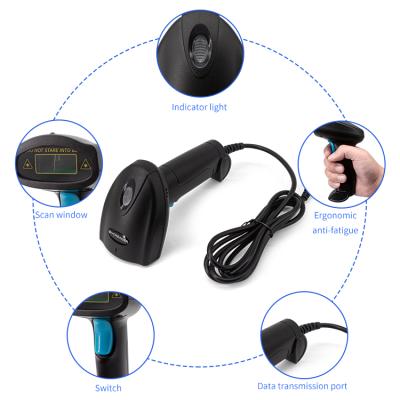 China USB Wired Laser Barcode Scanner Wired Barcode Reader Handheld Scanners A4 Size for sale