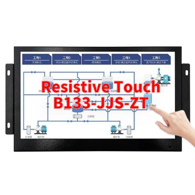 China Factory TFT LCD 13.3 Inch LCD Monitor With Metal Casing Long Ear Hanging Touch Screen VGA HD-MI Resistive Audio For Industrial Equipment for sale