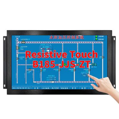 China 18.5 Inch LCD Monitor With Open Frame Resistive Touch Ear Metal Case IPS Panel Hanging 16:9 For Industrial VESA Wall Mount 454*284*40 mm for sale