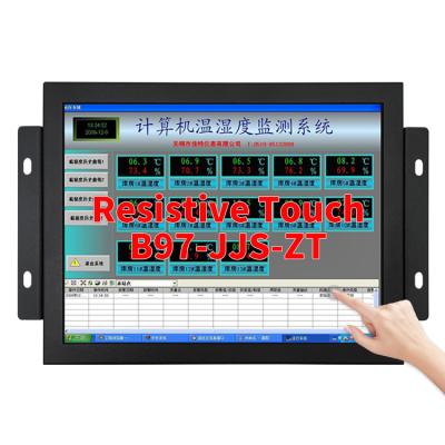 China Mini 9.7 Inch TFT LCD Industrial LCD Monitor With Resistive Open Touch Frame Mounted Ear Hanging Metal Case HD-MI For Factory Equipment for sale