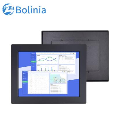 China industrial 15 inch lcd monitor display with VESA recessed mount resistive touch metal case TFT HD-MI VGA IPS 1024*768 please contact us for sale