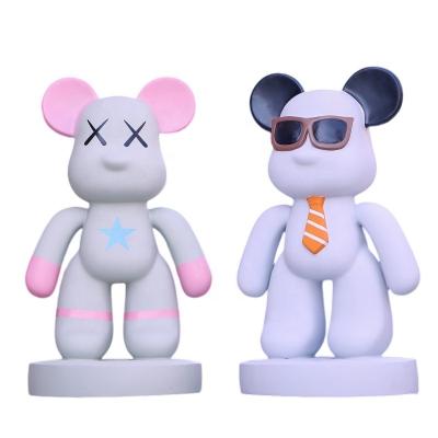 China Modern Toy Model Statue Polyresin Bear Worlwide Cartoon Fiberglass Resin Bear Brick Statue Statue for sale