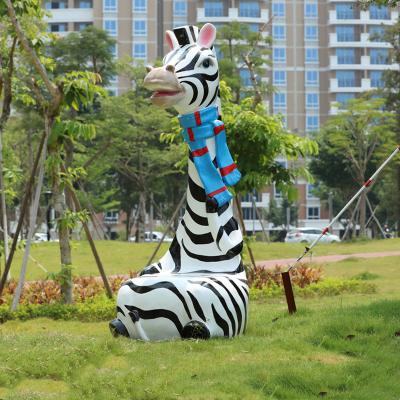 China Fiberglass Garden Ornaments Zebra Outdoor Bench Animal Ornaments for sale