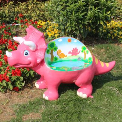 China Outdoor Fiberglass Garden Animals Seat Cartoon Dinosaur Statues Sculpture for sale